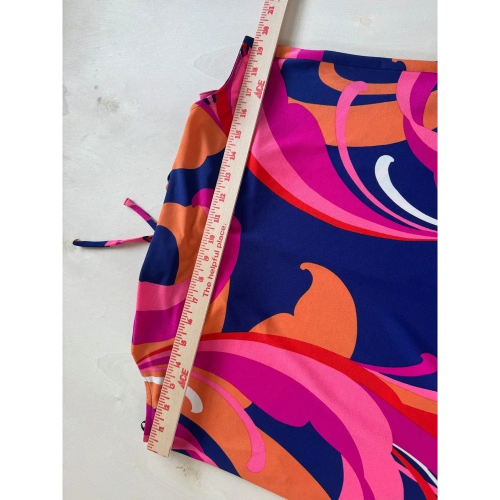 TRINA TURK Milan Scroll Halter Neck Tie Stretch Maxi Dress S/M* Swimsuit Coverup